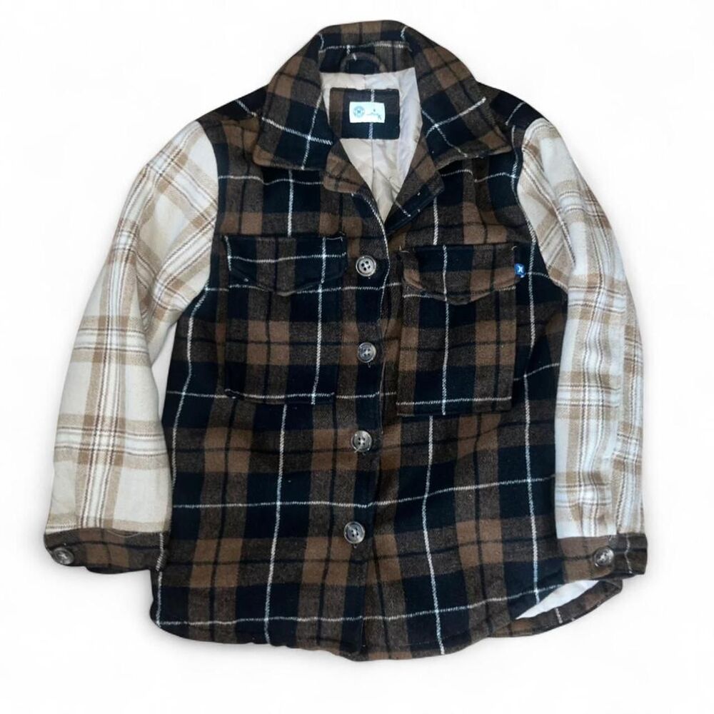 Hurley Women's Brown and Black Plaid Flannel Quilted Jacket SZ M